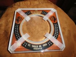 Heavy Thick Glass Cigar Ashtray Measures 8" square image 7