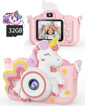 Unicorn Kids Camera Toys Selfie Digital Camera for Kids Age 3 10 Toddlers Video  - £61.14 GBP