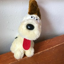 Vintage Dakin &amp; Co 1983 Small Cream with Crazy Brown Ears Plush ODIE Puppy Dog S - £8.30 GBP