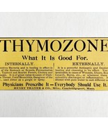 Thayer&#39;s Thymozone Medicine 1894 Advertisement Victorian Medical 1 ADBN1L - $19.99