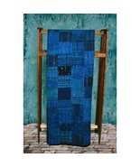 Unique Handmade Vivid Blue Guatemalan Patchwork Quilt Set for Queen Size... - €214,43 EUR