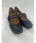 Softspots Women’s 9.5 M Shoes Blue Leather Mary Jane Floral Low Comfort ... - $25.25