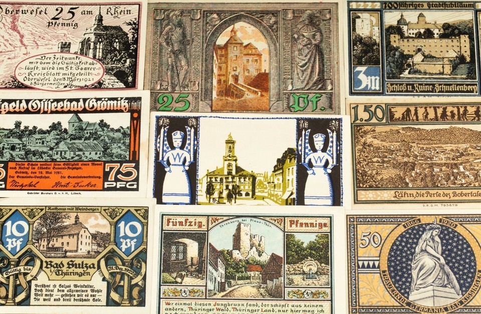 1920's Germany Notgeld Money 25pc City Views - Bad Kissingen, Lenzen, Oberwesel Item image 2