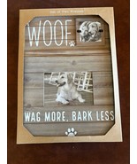 Frame Set Woof  Set of Two Dog Picture Frames in  2-sizes knotted wood N... - $44.99 CAD