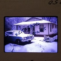 1960 Chevy Biscayne Bel Air In Snow VTG KODACHROME 35mm Found Slide 1963 Photo - £15.94 GBP