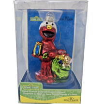 2009 Kurt Adler Sesame Street Elmo Hand Crafted Glass Christmas Ornament  - $25.00