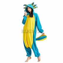 Adult Women Kigurumi Pajamas Animal Cosplay Blue Axolotl Halloween Costume - £20.39 GBP