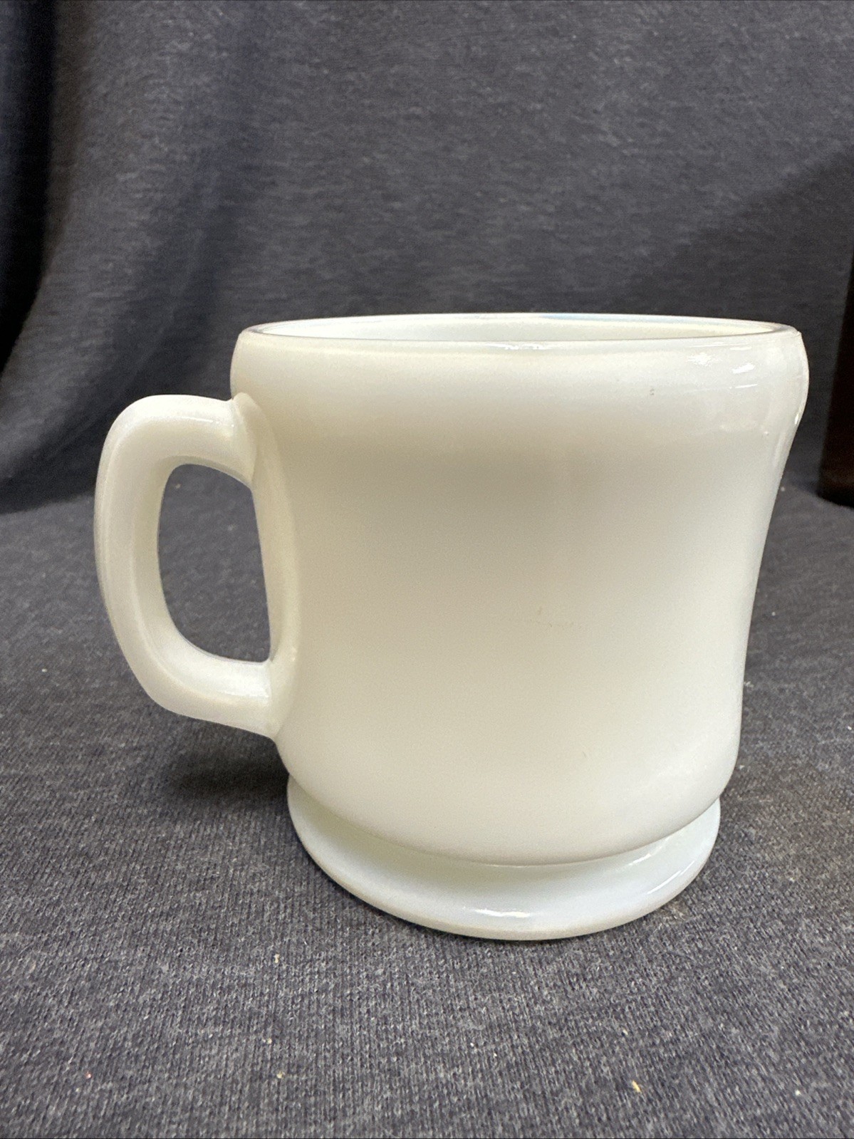Vtg Hazel Atlas Shaving Mug White Milk Glass EUC  C Handle Flared Rim &amp; ... - $9.90