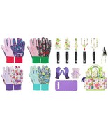 4 Pairs Garden Gloves for Women(L) &amp; 10PCS Gardening Tools Set Floral Ga... - $2,847.41 MXN