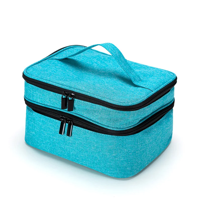 New Cosmetic Essential Oil Bag Large Dual-Layer Portable Nail Polish Bag... - £56.37 GBP