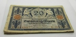 GERMANY LOT OF 10 BANKNOTES 20 MARK 1915 VERY RARE CIRCULATED NO RESERVE - $46.36