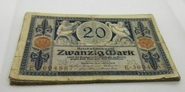 Germany Lot Of 10 Banknotes 20 Mark 1915 Very Rare Circulated No Reserve - $46.36