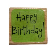 Katie &amp; Co. &quot;Happy Birthday!&quot; Wood Mounted Rubber Stamp 2&quot; x 2&quot; Card Making - £4.58 GBP