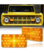 Amber Front LED Park Turn Signal Light Lamp Lens PAIR Fits 1969-77 Ford ... - $1,735.72 MXN