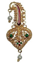 Kundan Set Bead Golden Metal Finish Classy Safa Kalangi Groom Brooch Jewelry - £20.09 GBP