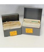 Vintage Estate Find Handwritten Recipe Cards Metal Box Holder Collection - $101.12 CAD