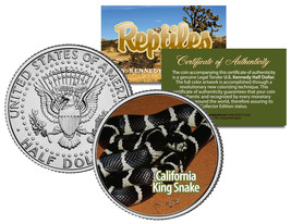 CALIFORNIA KING SNAKE * Collectible Reptiles * JFK Half Dollar Colorized... - $8.56
