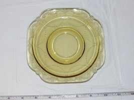 Amber Glass Depression Glass Saucer Plate 5 3/4&quot; wide Federal Madrid vin... - £10.11 GBP