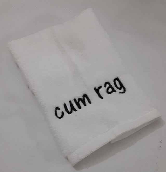 ADULT Embroidery Hand Towel Cum Rag Black Thread - $10.99