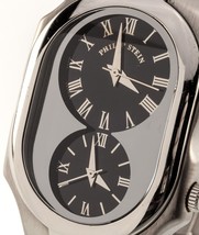 Philip Stein Signature Men&#39;s Two-Dial Quartz Time Zone Watch Nice! - £593.51 GBP