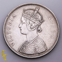 1862 India Silver Rupee Bombay Mint Bust A, Type II Reverse KM #473.1 - £65.25 GBP