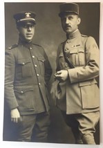 Vintage Military Photograph Portrait of 2 Men Matte Trimmed Down Not Identified - £18.03 GBP