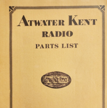 1928 Atwater Kent Radio Parts List Book Manual Illustrated Antique DWS12C - €34,34 EUR
