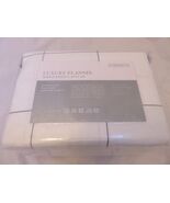 Dormisette Luxury German Cotton Flannel 4P king Sheet set white windowpa... - $163.15