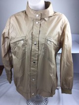 Vintage Obermeyer 70s Tan Nylon Wind Ski Shirt Jacket Womens Small - wit... - $39.58