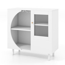 Kitchen Sideboard with Glasses Holder for Living Room Dining Room-White - $3,019.00 MXN