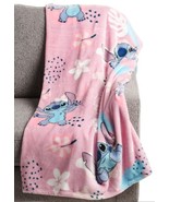Disney Stitch Floral Soft Minky Fleece Oversized Plush Throw Blanket, 60... - $546.75 MXN