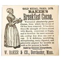 Walter Baker Breakfast Cocoa 1885 Advertisement Victorian Paris Expo 78 ... - $19.99