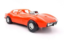 Vintage Processed Plastic Co. 63 Red Corvette Stingray Toy 9&quot; - £12.99 GBP