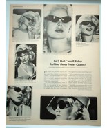 Carroll Baker Behind Those Foster Grants Print Advertisement Art 1965 - $9.99