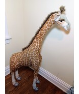 Hansa Giraffe, 53" Tall Stuffed Animal Plush Toy #3675 Giant Realistic Hand Made - $222.75