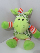  Burton + burton plush green giraffe multi-colored striped arms legs mane - $10.39