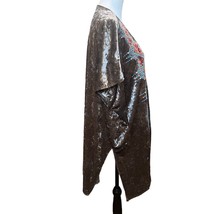 Andree by Unit Embroidered Crushed Velvet Open Front Kimono Cardigan Siz... - £15.09 GBP