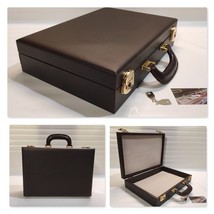 Coins&amp;More Faux Leather Briefcase (Dark Brown), Velvet Interior Italy... - £173.60 GBP