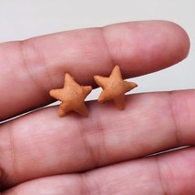 Star Stud Earrings For Women, Minimalist Novelty Terracotta Starfish Jewelery - £28.80 GBP