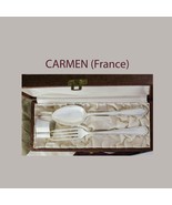 Vintage silver plated dining spoon, fork and napkin ring. France, Carmen... - £47.27 GBP