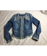 Guess Racer Denim Moto Biker Jean Jacket Women M Medium - £25.90 GBP