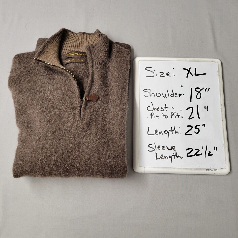 Paolo Mondo Men s Cashmere 1 4 Zip Pullover Sweater