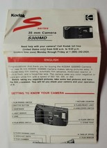 Kodak S300MD 35MM Camera Instruction Booklet ONLY - $9.89