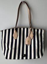 Kate Landry Striped Handbag Tote - Beige &amp; Black Stripes - $15.83