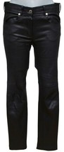 GIVENCHY Black Leather Pant Jean Mid-Rise Skinny Leg Zipper Sz M - £375.28 GBP