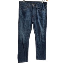 Levis 514 Mens Classic Straight Jeans Blue Med Wash Denim Pocket Whiskered 34x32 - £18.24 GBP