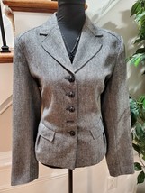 Covington Women Gray Polyester Long Sleeve Single Breasted Jacket Blazer Size 10 - £18.38 GBP