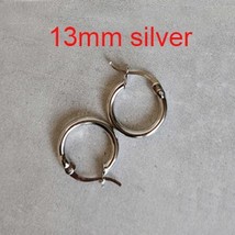 Real 18k Yellow Gold Plain Round Tiny Hoop Earrings Solid 925 Sterling Silver Ho - £17.79 GBP