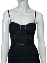 Lulu’s Black Dress Size Small Below Knee Back Zipper Side Slit Bodycon NEW - £31.85 GBP