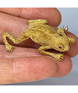 Frog Brooch Pin 18K Gold Ruby Diamond Gold Brooch w. Gem Report MAKE OFFER! - €2.721,22 EUR